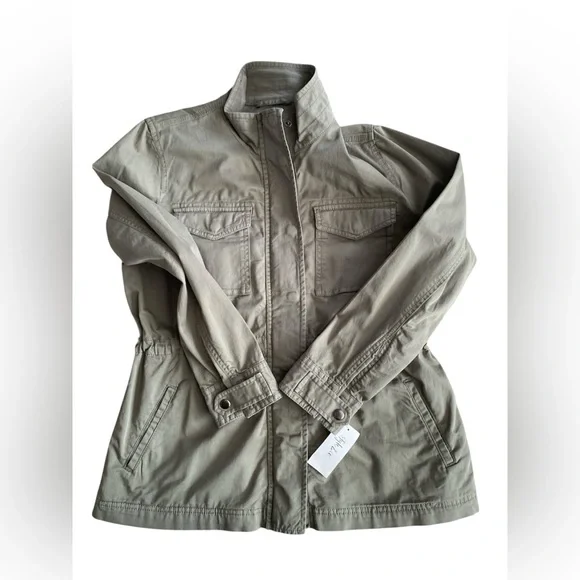 Style & Co women's twill utility spring jacket in olive drab, size small - Picture 10 of 16